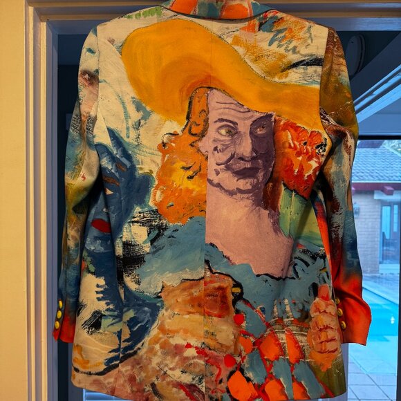 Alice + Olivia x KidSuper Painted Portrait Blazer | Limited Edition Art Jacket - Picture 1 of 4